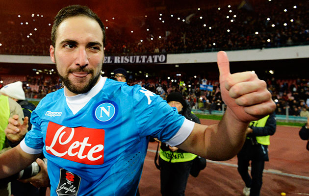 Gonzalo Higuain celebrates